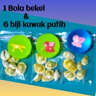 Mainan 1 set bola bekel 6 biji kuwuk