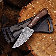 9 Inches Beautiful Damascus Knife Made of Remarkable Damascus Steel and Exotic Rose Wood -Its A Hunt