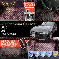 Top Carpet AUDI A6 ( 2012 - 2014 ) 6D PU Leather Car Carpet VIP Car Mat Floor Mat Alas Kaki Karpet K
