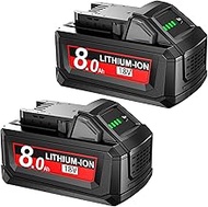 8.0 Ah m18 Batteries Replacement for Milwaukee 18v Max Battery 48-11-1880 Cordless Tool 2646-22CT,26