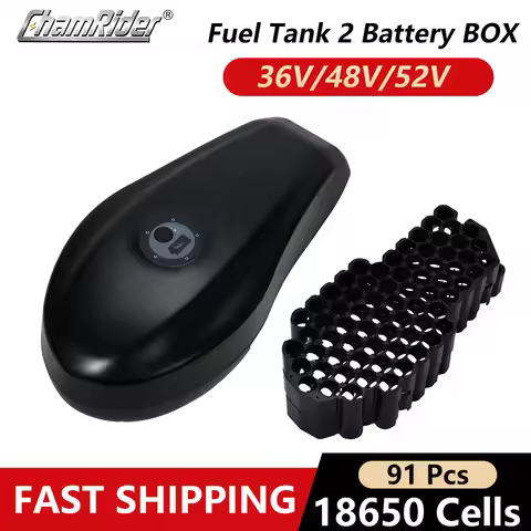 ChamRider Fuel Tank 2 Ebike Battery Case 48V Downtube Box 52V Electric Bike Battery Box 36V 18650 ce