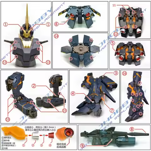 CJHOBBY PG Banshee Norn Unicorn 02 Metal Parts for Modelers Hobby DIY Assembly Metal Parts Replaceme