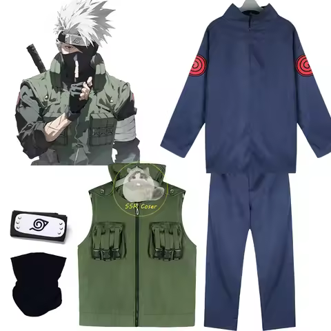 Bilibili Hatake Kakashi Cosplay Costumes Anime Naruto Uniform Ninja Clothing Halloween Costume Set f