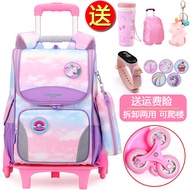 🔥 HOTSELLING 🔥 READY STOCK Children Elementary School Students Trolley Schoolbag Large Capacity Redu