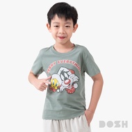 DOSH KIDS T-SHIRTS LOONEY TUNES เสื้อยืดคอกลมเด็ก DLTBT5002-GR (4-12)