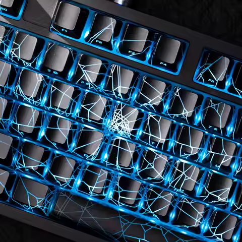 XVX Spider Web Keycaps OEM Profile Shine Through IMD-Tech Keycap Set 118 Keys Black Backlight(only k