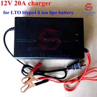 12V 20a อุปกรณ์ชาร์จอัจฉริยะเร็วลิเธียมไทแนต5S 14V Lto 3S 11.1V ลิเธียมไอออน4S 14.6V สำหรับ12V 20ah 15ah 100ah 200ah ชิ้นส่วนสเก็ตบอร์ดชุดแบตเตอรี่กลางแจ้ง