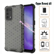 Oppo Reno5 5G Hard Soft Case Cover Casing Clear Bumper Armor Honeycomb