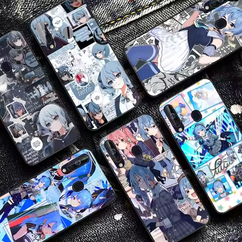 Hoshimachi Suisei Anime Phone Case For Redmi 8 9 10 pocoX3 pro for Samsung Note 10 20 for Huawei Mat