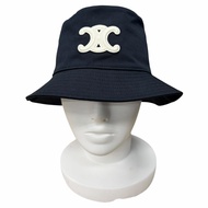 成色極佳 ★ CELINE 2AUE5968P 100% 純棉 Triomphe 漁夫帽，黑色，S 碼，法國製造，正品，女士款