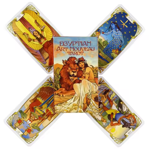 Egyptian Art Nouveau Tarot Cards A 78 Deck Oracle English Visions Divination Edition Borad Playing G