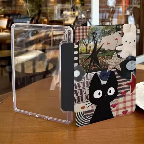 kindle case Acrylic back shell with hand strap,kindle paperwhite2024 2025 basic2022