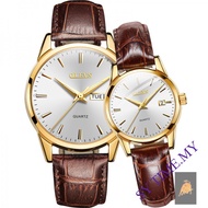 OLEVS 6898 Women's Double Calendar Waterproof Couple Watch Non-Mechanical Watch