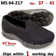(SY Shoes) Women Black Slip On Shoes /Kasut Sarung Hitam(MS 64-217)