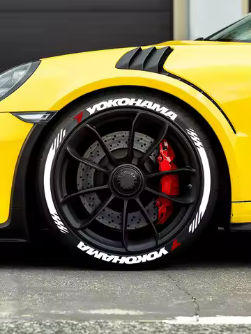 Yokohama Tire Letter Stickers Set for 4 Wheels 3D PVC Raised Tire Decals Waterproof Racing Sidewall 