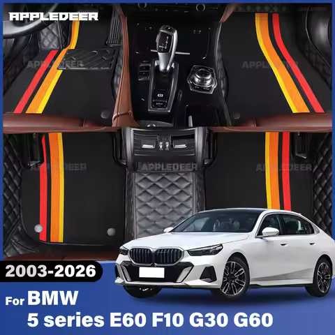For BMW 5 series E60 F10 G30 G60 2003-2026 Double Layer Car Floor Mats Custom Auto Carpet Cover Inte