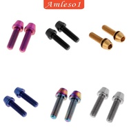 [Amleso1] 2 Pieces Titanium Alloy Bike Tapered Head Bolt Screws Washer M5x16,