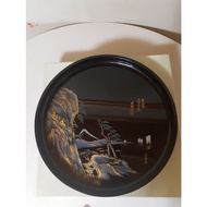 High-Quality Wajima Lacquerware Tray Tokaido 53 Stations Design Japanese Traditional Craft