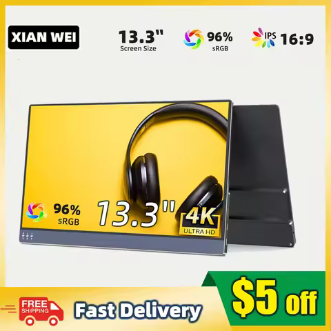 13.3 Inch 4K Portable Office Monitor Screen USB Type C Display With Foldable Stand For Laptop Switch