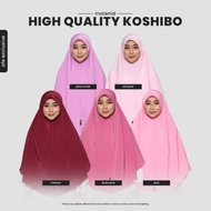 (PINK) ANNAFIDELLIA AFE Tudung Labuh Naurah Koshibo Purple Bulat Jilbab Sekolah Asrama Bidang 50, Bi