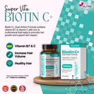 Super Vita Biotin C+ Dual Action Formula Vitamin B7 Vitamin C with Zinc & Multimineral