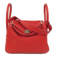 HERMES Togo皮革Lindy 26手挽肩背兩用袋Rouge Casaque