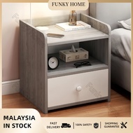 Funky Home-COD Minimalist Bedside Table  Drawer Night Stand Table Bedroom Mini Bedside Wooden Cab