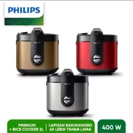 Philips Stainless Rice Cooker 2 Liter -HD3138  Magic Com Penanak Nasi Serbaguna
