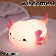 WISDOMEST Night Light, Silicone Cute Axolotl Nursery Sleeping Lamp,  Touch Control for Baby Child Ni