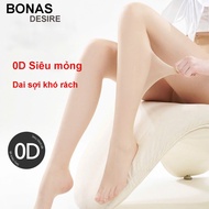 GENUINE BONAS tights, black, light skin, 0D, seamless crotch, ultra-thin, natural, slim legs DS-1117