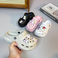 New Rubber Summer Slipper crocs thick soled Sandals For Kids with jibbitz
