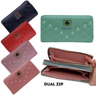 Long wallet women 2 zip / wallet for women / purse Perempuan / dompet