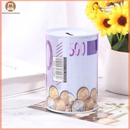 Abo  Tinplate Cylinder Piggy Bank Euro Dollar Picture Box Household Saving Money Box Abo