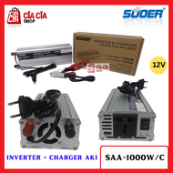 Suoer Inverter 1000W Plus Charger 10A / Cas Aki SAA-1000W/C Power Inverter 1000 Watt Charger Aki 10A