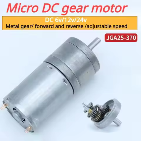 GA25-370 DC motor geared motor 6/12V 24V high torque electric gear motor 12/27/35/58/77/128/169/282/