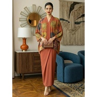 Loose-Fit 2-Piece Muslimah Kurung Dress 2026 - Long Sleeves, Simple Print, Adjustable Fabric Strap |