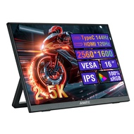Anmite 15.6/16'' Table 2.5K Portable Monitor 144Hz/120Hz FHD 1080P Second Screen HDMI USB C Gaming M