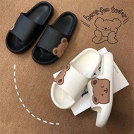 Side bear slippers female summer side bear stepping shit feeling cute home drag students couple flip