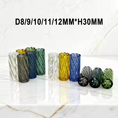 20Pcs 7mm 8mm 9mm 10mm 12mm H30mm Mini Glass Cigar Pipe Filter Tips Round Mouth for Herbal Rolling D