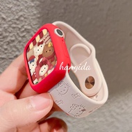 cute kt cat strap+TPU case watch band for Apple Watch Series 10 Series 9 Series 87654321SE2 Ultra si