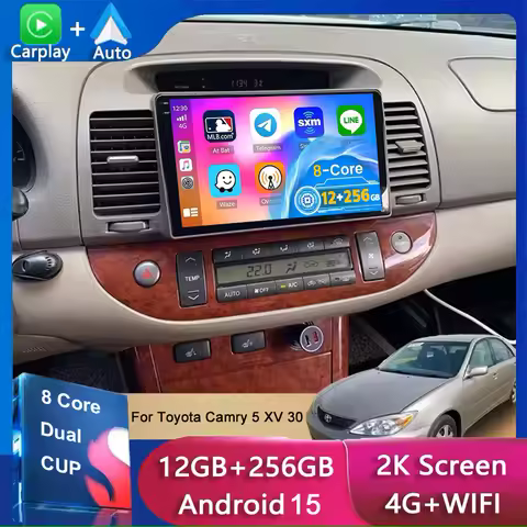 8Core Qled 5G Car Radio Android 15 Auto For Toyota Camry 5 XV 30 2001-2006 Multimedia Player Stereos