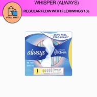 Whisper Always Infinity Pad 24cm Regular Flow with Flexi Wings 18s