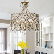 American Luxe Crystal Chandelier | Opulent Pendant Light for Living/Bedroom/Dining/Hotel (Lampu Ruan