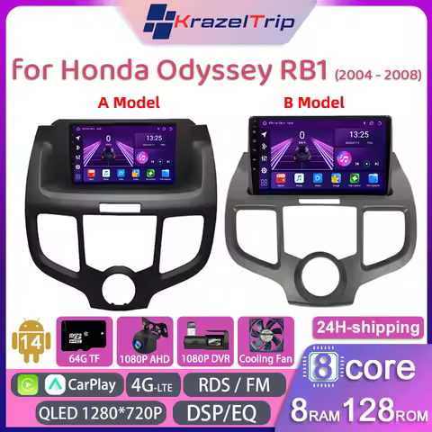 8 Core QLED 4G DSP Audio FM AM Car Radio Stereo for Honda Odyssey RB1 2004 - 2008 Carplay Android Au