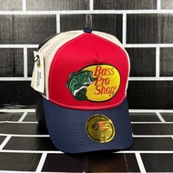 Bass Pro Shops Trucker Cap Net Cap A Frame Hat in Crimson Polycotton Adjustable Size 54cm to 62cm