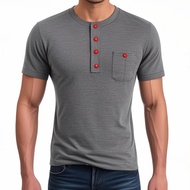 Ready Stock 2025 fashion Hong Kong flavor EBAY Supply Men Casual Short-Sleeved Half-Open Neckline St