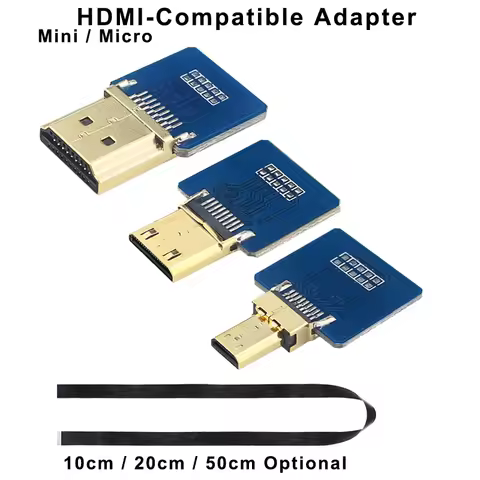 HDMI-Compatible Connector Flex Flat Cable for Raspberry Pi 4 Micro Mini HDMI-Compatible 20pin FFC 10
