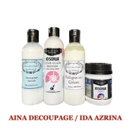 BASIC SET of Decoupage (4 x 250ml) - Clear Glaze Medium, White Gesso, Decoupage Varnish & Soft White