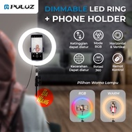 PULUZ Tripod Stand Holder Vlogging Live Broadcast LED RGB LightRing
