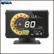 A91 Car HUD Head Up Display Multi-Function Gauge Showing Speed RPM Turbo Oil Temp Voltage Universal 